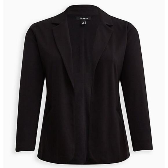 Torrid Black Jersey Knit Open Front Blazer - Picture 6 of 10